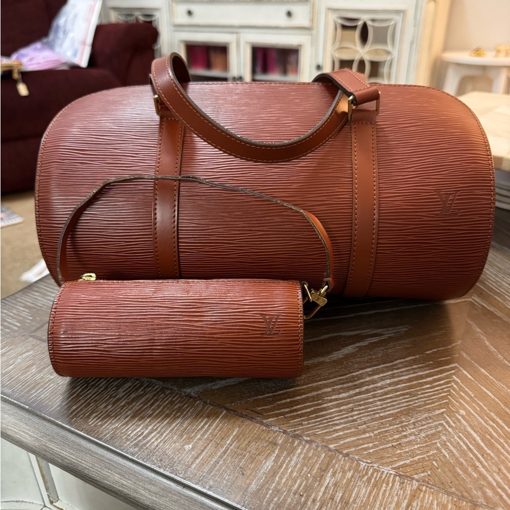 Louis Vuitton Epi Papillon Leather Bag With Mini Papillon bag! Comes With COA!!